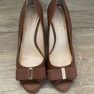 Jessica Simpson Lynden Brown Wedges Size 7